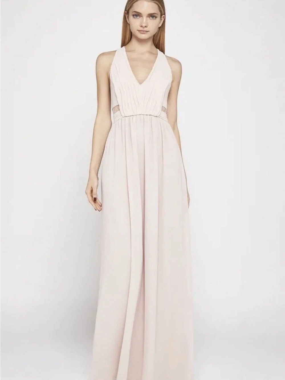 BCBG Soft Blush V-Neck Maxi Dress